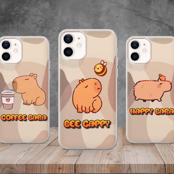 Funny Capybara Phone Case Cartoon Rodent Cover for iPhone 15, 14, 13, 12, 11, 8, Samsung S24, S23, S22, A73, Huawei P50, Pixel 8, 7, 6