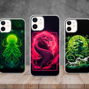 Lovecraft Cthulhu Phone Case Mythology Cover for iPhone 15, 14, 13, 12, 11, X, 8, Samsung S23, S22, A73, A53, Huawei P40, P50, Pixel 8, 7, 6