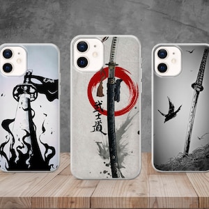 Anime Katana Phone Case Japan Samurai Cover for iPhone 17, 16, 15, 14, 13, 12, 11, 8, Samsung S25, S24, S23, S22, A73, Pixel 10, 9, 8, 7, 6