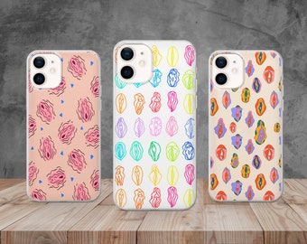 Aesthetic Naked People Phone Case Vulva Cover for iPhone 17, 16, 15, 14, 13, 12, 11, 8, Samsung S25, S24, S23, S22, Pixel 10, 9, 8, 7