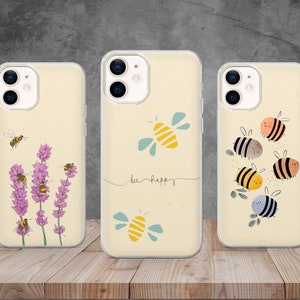 Bees Honeybee Phone Case Honeycomb Cover for iPhone 17, 16, 15, 14, 13, 12, 11, 8, Samsung S24, S23, S22, A73, Pixel 10, 9, 8, 7, 6