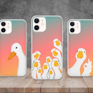 Funny Duck Phone Case Cartoon Duckling Cover for iPhone 16, 15, 14, 13, 12, 11, 8, Samsung S24, S23, S22, A73, Pixel 9, 8, 7, 6
