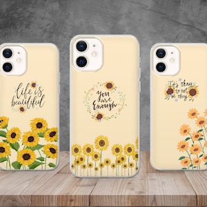 Sunflowers Hope Phone Case Strength Painting Art Cover for iPhone 17, 16, 15, 14, 13, 12, Samsung S25, S24, S23, S22, Pixel 10, 9, 8, 7, 6