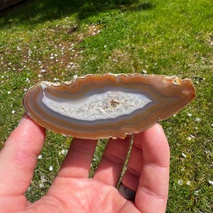 7.1oz Brazilian agate, cut and hand polished, gift, display specimen, collector, unique