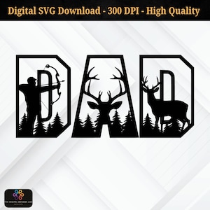 Deer Hunting Dad SVG: Buck Antlers Cut File for Cricut & Silhouette image 1