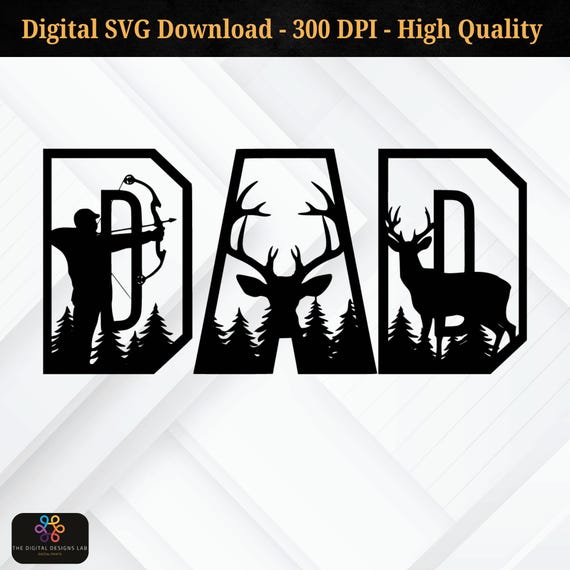 Deer Hunting Dad SVG: Buck Antlers Cut File for Cricut & Silhouette