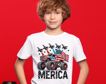 Patriotic Monster Truck PNG: 'Merica 4th of July Sublimation (Digital Download)
