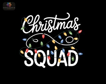 Xmas Squad PNG | Holiday Lights Clipart  | Festive Matching Family Design | Digital Download