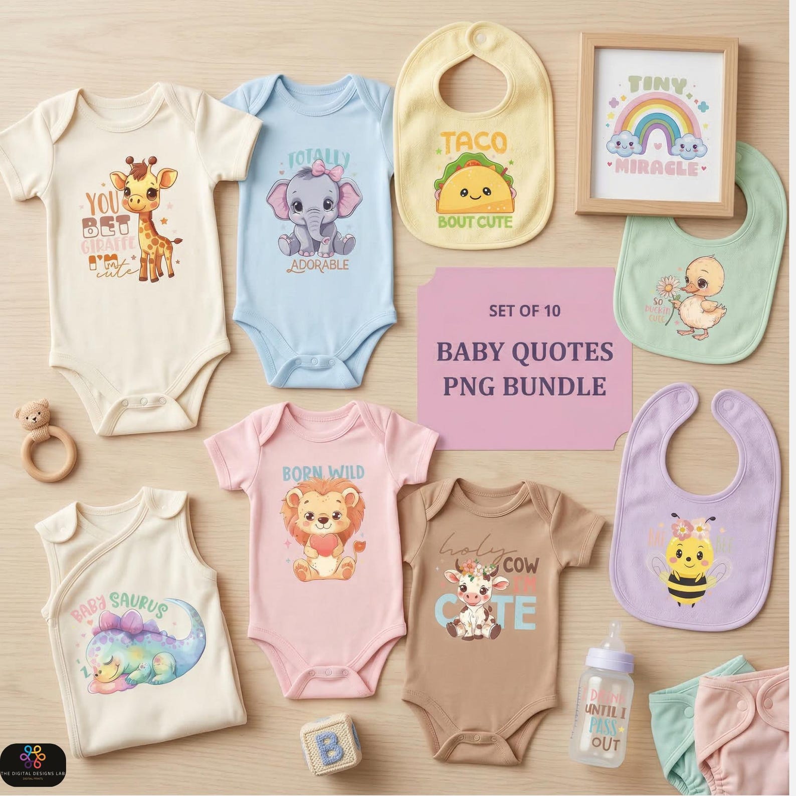 Funny Baby Quotes PNG Bundle Animal Baby Clipart for Onesies - Etsy