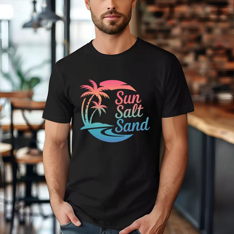 Retro Beach Sunset PNG Bundle | Palm Tree Graphic (digital Download) - Etsy