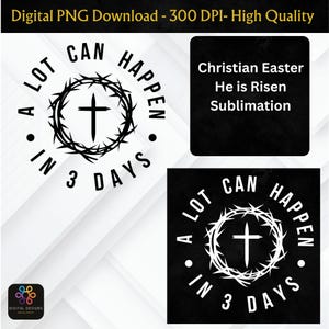 He Is Risen Christian Easter PNG | Religious Digital Download for DIY Crafts & Church Decor