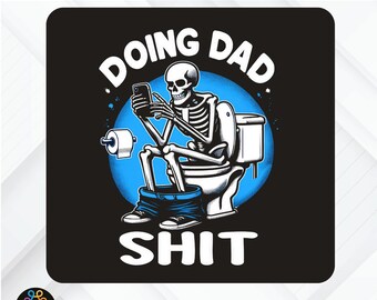 Funny Skeleton PNG Toilet Humor Retro Clipart Digital Design for Sublimation and Crafts