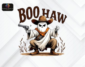 Cowboy Ghost PNG: Funny Western Halloween Clipart (Digital Download)