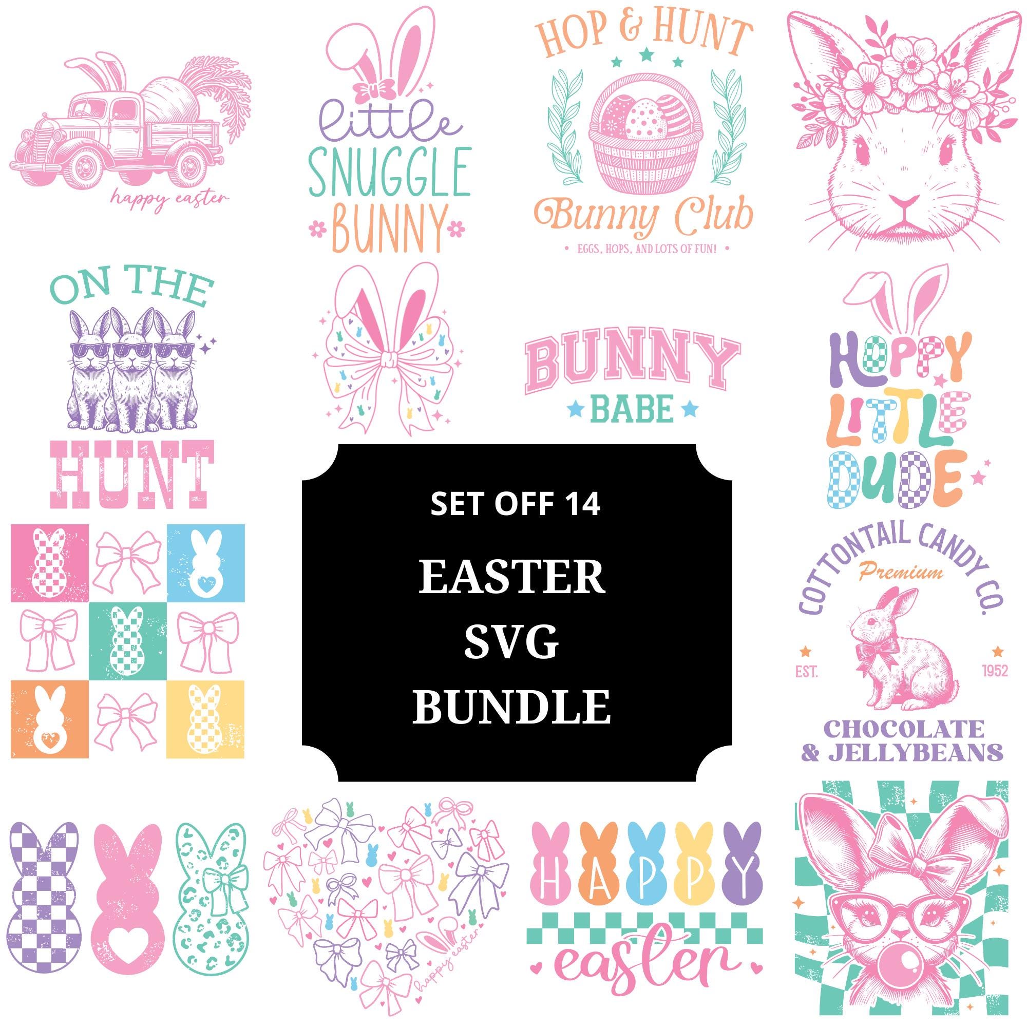 Easter SVG Bundle Spring Bunny Cricut Designs Quotes PNG DXF Cut Files ...