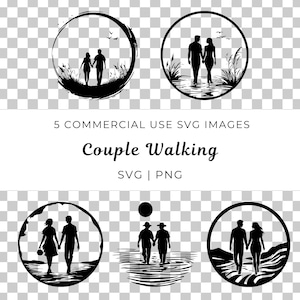 手をつないで歩くカップル SVG、一緒に歩くベクター、手をつないで歩くベクター、ロマンチックな散歩 SVG、パートナーの愛のベクター、甘い瞬間 SVG