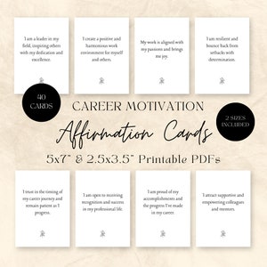 Tarjetas de afirmación profesional / PDF imprimible / Descarga digital / Búsqueda de empleo / Metas profesionales / Palabras poderosas / Desarrollo personal