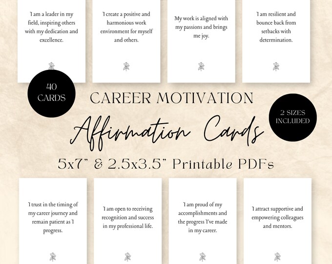 Positive Affirmation Cards, Printable Quotes, Editable Canva Template ...