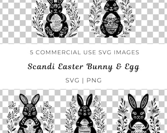 Skandinavisk påskhare SVG, vårdekor (digital nedladdning)