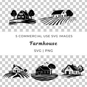Svg de ferme, vecteur de maison rustique, maison de campagne, Svg de ferme vintage, vecteur de ferme confortable, Svg de style grange, vecteur de la vie à la ferme