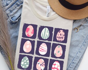 Patterned Easter Eggs Clipart, Girly Graphic (Digital Download)
