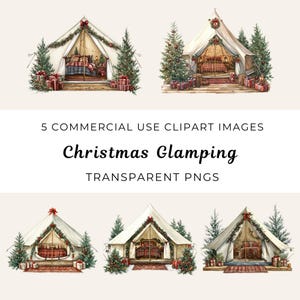 クリスマス グランピング PNG、グランピング ホリデー クリップアート、クリスマス キャンピングカー クリップアート、冬キャンプ グラフィック、ホリデー テント PNG、季節限定グランピング PNG
