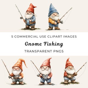 Gnome Fishing Png, Fishing Gnome Clipart, Fishing Clipart, Cute Gnome Clipart, Garden Gnome Png, Gnome Fisherman Png, Gnome Angling Clipart