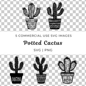 Svg de cactus en pot, plante succulente vectorielle, Svg de plante du désert, vecteur de jardin botanique, cactus mignon, Svg de plante d'intérieur, vecteur de pot décoratif