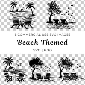 SVG a tema spiaggia, risorse di progettazione grafica balneare, immagini PNG tropicali, illustrazioni vettoriali, raccolta di clipart oceaniche, elementi costieri