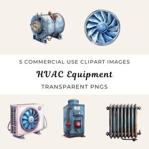 HVAC Equipment Clipart, Air Conditioning Png, Heating System Clipart, Ventilation Png, Cooling Unit Clipart, HVAC Clipart, Air Vent Png