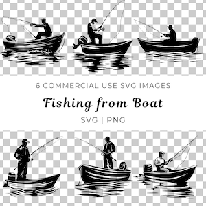 Homme dans un bateau de pêche Svg | Bateau de pêche png | Homme De Pêche | Papa pêcheur svg | Clipart pêche | Bass Fishing bateau | Pêcheur png