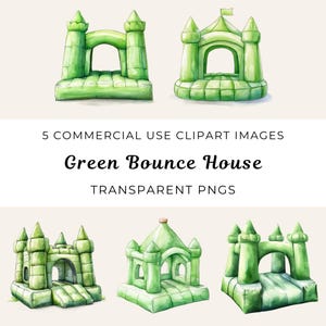 Bounce House Clipart, Bouncy Castle Graphics, Watercolor Summer Party, Bouncy House Clipart, Kids Party Graphics, Instant Download