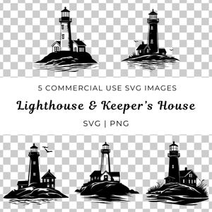 Phare, image vectorielle maison du gardien, côte, image vectorielle nautique, image vectorielle maritime, phare de la tour Svg, plage maison Svg, bord de mer Svg