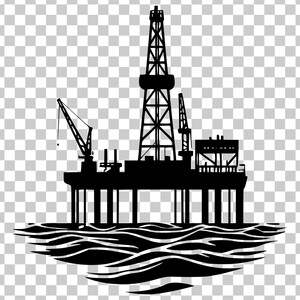 Offshore Rig Svg File Oil Rig Plaform in Ocean Svg, Drilling Rig Svg, Gas Drilling Offshore ...