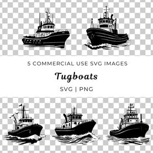 Image vectorielle de remorqueur, Svg de bateau dans le port, Svg maritime, Svg de remorqueur nautique, Svg de navire portuaire, Remorqueur côtier Svg, Svg de remorqueur océanique, Image vectorielle pour les amateurs de bateaux