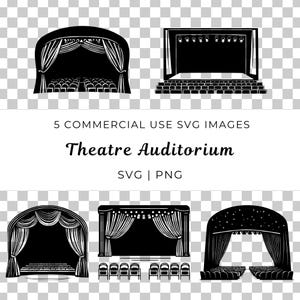 Palcoscenico teatrale Svg, Vettore posti a sedere dell'auditorium, Luogo di spettacolo Svg, Sala cinematografica Svg, Vettore luogo di concerto, Palcoscenico dell'opera Svg, Teatro di prosa
