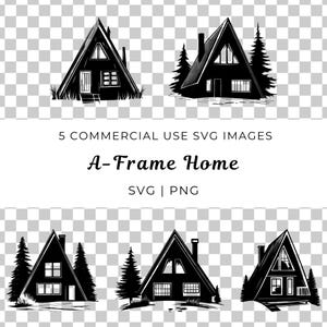 A-Frame huis Svg, A-Frame hut Vector, berghuis Svg, gezellig huisje Vector, moderne hut Svg, Alpine Lodge Vector, rustiek huis Svg