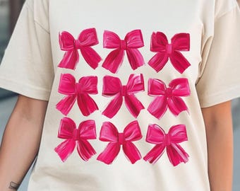 Pink Coquette Bow Checkers PNG, Girly Bow Design (Digital Download)
