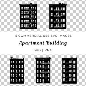 Wohnung Gebäude Vektor, Urbane Stadt Architektur Vektor, Feuerleiter SVG, Gebäude Front Vektor, Wohnung Äußere SVG, Stadt Leben Vektor