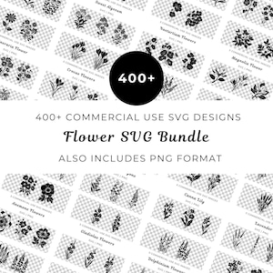 Blumen-Svg-Pack, 400+ Botanisches-Svg-Bundle, Wildblumen-Vektorgrafik, Florale-Svg-Designs, Natur-Blumen-Svg, Gartenblüten-Svg, Hochzeitsblumen-Svg