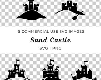 Sand Castle SVG, Kids Beach Tower Clipart (Digital Download)