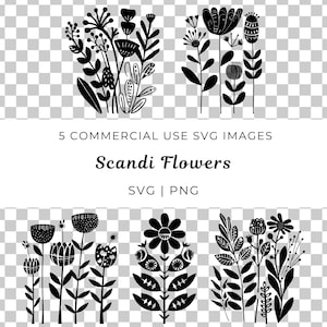 Art folklorique scandinave fleurs Svg, Svg fleur scandinave, Art folklorique floral Svg, fleurs nordiques Svg, Svg floral Scandi, fleurs de style scandinave