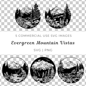 Explore Mountains SVG, Outdoor Adventure Clipart, Mountain Scene, Forest Landscape, Nature Lover Svg, Ideal for Camping and Outdoor Projects