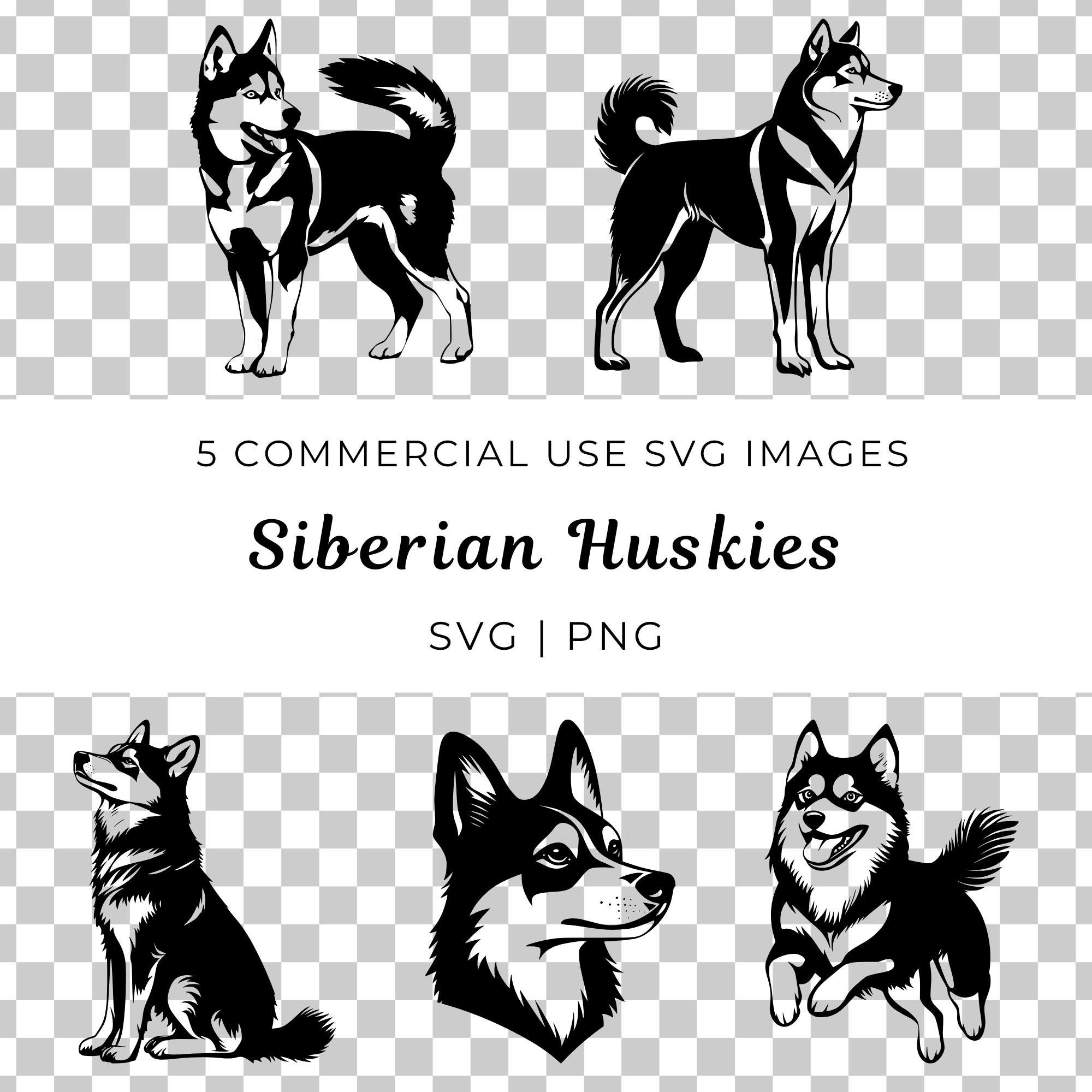 シベリアンハスキー SVG、犬のベクタークリップアート（デジタル