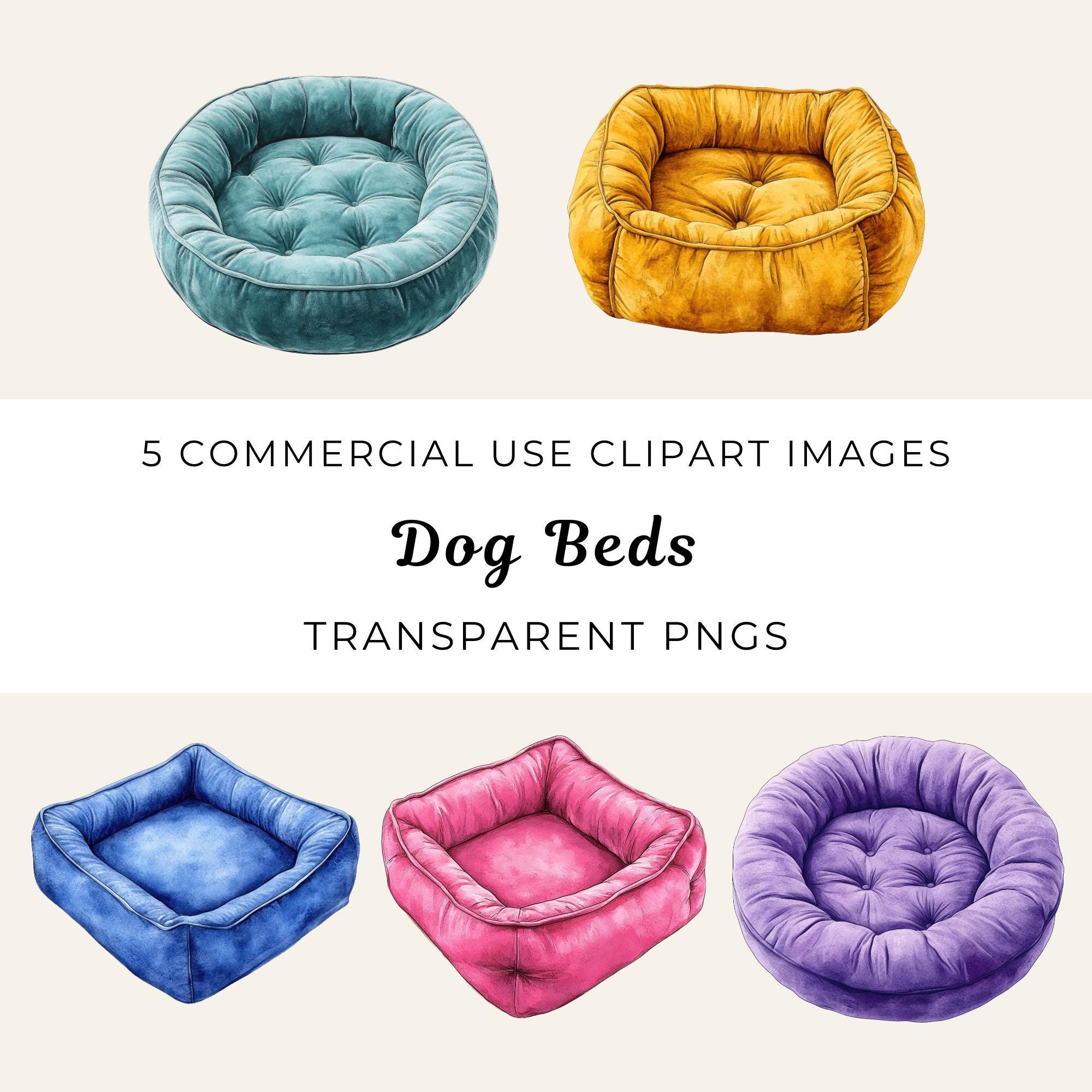 Dog Bed Png, Pet Furniture Clipart, Pet Dog Bed Clipart, Comfy Dog Beds Png, Dog Accessories Png, Puppy Owner Clipart, Commercial License