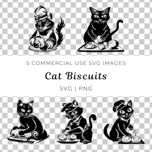Svg png de biscuits chat | Amoureux des chats | Chat faisant des biscuits Svg | Chat Baker PNG | Chat mignon Svg | Svg chaton | Pétrissage de chat | Chaton piaffant