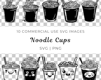 Noodle Cup SVG, Instant Ramen Clipart (Digital Download)