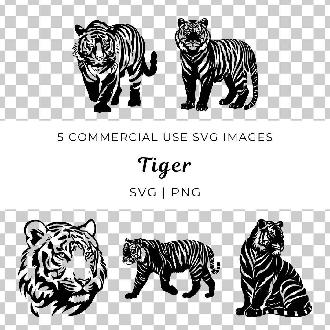 Fierce Tiger Vector, Safari Animal SVG PNG (digital Download) - Etsy