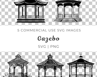 Gazebo SVG Bundle, Pavilion Vector Graphics (Digital Download)