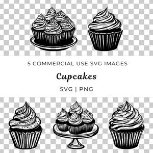 Cupcake Svg, Dessert Vector, Sweet Treat Svg, Frosted Cupcake Vector, Cupcake Design Vector, zoetwaren kunst Svg, bakinspiratie Svg