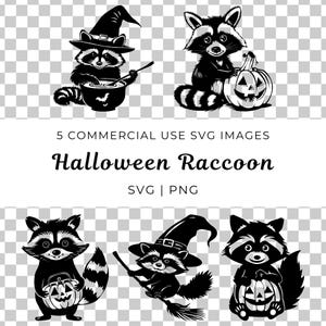 Raton laveur Halloween svg, Png drôle d'Halloween, svg drôle de raton laveur, Halloween Vibes Png, Halloween Png Design, vecteur de raton laveur mignon, Svg Bundle
